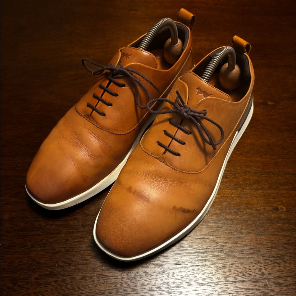 Wolf and Shepherd Men's Tan Leather Lace-Up Oxfords 9.5M